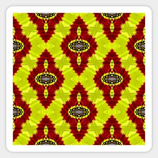 Red Yellow Chrysanthemum Pattern Number 15 Sticker